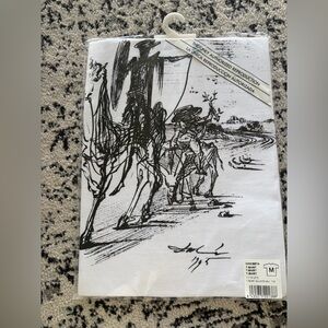 Vintage Salvador Dali Shirt Medium Art Sketch Don Quijote